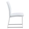 Modern Dining Chairs Set of 4 High Back Kitchen Chair with Stainless Legs 4 Piece PU Leather Chairs with Padded Seat for Dining Room Living Room Resta