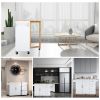 Kitchen Island & Kitchen Cart, Mobile Kitchen Island with Extensible Rubber Wood Table Top,adjustable Shelf Inside Cabinet,3 Big Drawers, with Spice R