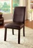 Luxurious Feel Transitional 2pcs Side Chairs Dark Walnut Leatherette Cushion Seat Kitchen Dining Room Furniture Parson Chairs
