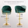 Bar Stools Set of 2,Counter Height Bar Stools,Velvet Swivel Bar Stool for Kitchen Island,Bar Pub GREEN