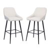Elegant Lifestyle Modern Bar Stools,Velvet Upholstered Barstools with Back,Set of 2 Bar Chairs for Kitchen Living Room