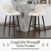 Elegant Lifestyle Modern Bar Stools,Velvet Upholstered Barstools with Back,Set of 2 Bar Chairs for Kitchen Living Room