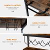 3-Tier Rolling Kitchen Bar Cart with Wine Rack
