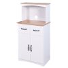 Wooden Kitchen Cabinet White Pantry Storage Microwave Cabinet with Storage Drawer