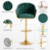 Bar Stools Set of 2,Counter Height Bar Stools,Velvet Swivel Bar Stool for Kitchen Island,Bar Pub GREEN