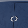 Stylish and Functional 4-Door Storage Cabinet with Pine legs and MDF, for Living Room Bedroom,and Kitchen,Navy Blue