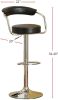 Contemporary Style Black Bar Stool Counter Height Chairs Set of 2 Adjustable Swivel Kitchen Island Stools