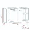 Chesterfield 2-Shelf 1-Drawer Kitchen Island Black Wengue and Light Oak