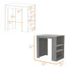 Jordan Concrete Gray and Ibiza Marble Counter Height Table Top Kitchen Island