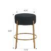 24" Tall, Round Bar Stools, Set of 2 - Contemporary upholstered dining stools for kitchens, coffee shops and bar stores - Includes sturdy hardware sup