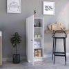 DEPOT E-SHOP Uluru Kitchen Pantry, Single Door Cabinet, Four Interior Shelves, White