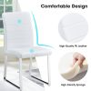 Modern Dining Chairs Set of 4 High Back Kitchen Chair with Stainless Legs 4 Piece PU Leather Chairs with Padded Seat for Dining Room Living Room Resta
