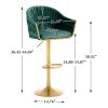 Bar Stools Set of 2,Counter Height Bar Stools,Velvet Swivel Bar Stool for Kitchen Island,Bar Pub GREEN
