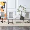 Equipped with faux leather cushioned seats - living room chairs with black metal legs, suitable for kitchen, living room, bedroom, and dining room cha