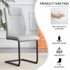 Equipped with faux leather cushioned seats - living room chairs with black metal legs, suitable for kitchen, living room, bedroom, and dining room cha