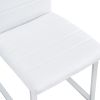 Modern Dining Chairs Set of 4 High Back Kitchen Chair with Stainless Legs 4 Piece PU Leather Chairs with Padded Seat for Dining Room Living Room Resta