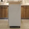 Kitchen Island & Kitchen Cart, Mobile Kitchen Island, Rubber Wood Top, Big & Adjustable Shelf Inside Cabinet for Different Utensils, Luxury Design Fit