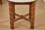Dining Room Chair 1 Pc, Wood Dining Chair, Boucle Seat CushionMid Century Modern Dining Chairs for Kitchen and Living Room (Modern, White)