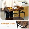 3-Tier Rolling Kitchen Bar Cart with Wine Rack