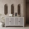 Accent Cabinet 4 Shutter Door Wooden Cabinet Sideboard Buffet Server Cabinet Storage Cabinet, for Living Room, Entryway, Hallway, Office, Kitchen and