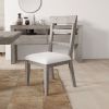 Upholstered pine wood Dining Chairs (19.1*24*37.4inch)Set of 2, Dining Room Kitchen Side Chair Ladder Back Side Chairs Gray