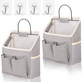 1pc Hanging Storage Bag, Wall Hanging Organiser Basket With Bathroom Pocket, Bedroom, Kitchen, Dormitory Dormitory, Essentials (Quantity: 1, Color: Gray)