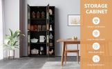 Kitchen Storage Cabinet, 71" Tall Kitchen Pantry Cabinet with Doors and Adjustable Shelves, Freestanding Utility Storage Cabinet for Kitchen, Dining R