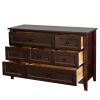 Solid Wood spray-painted drawer dresser bar,buffet tableware cabinet lockers buffet server console table lockers, retro round handle, applicable to th