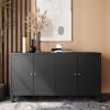 Accent Cabinet 4 Door Wooden Cabinet Sideboard Buffet Server Cabinet Storage Cabinet, for Living Room, Entryway, Hallway, Office, Kitchen and Dining R