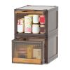 16.5L Stackable Storage Bin Plastic Drawer with Lid Closet Organizer Two Ways Opening Storage Box for Closet Kitchen Living Room Bedroom